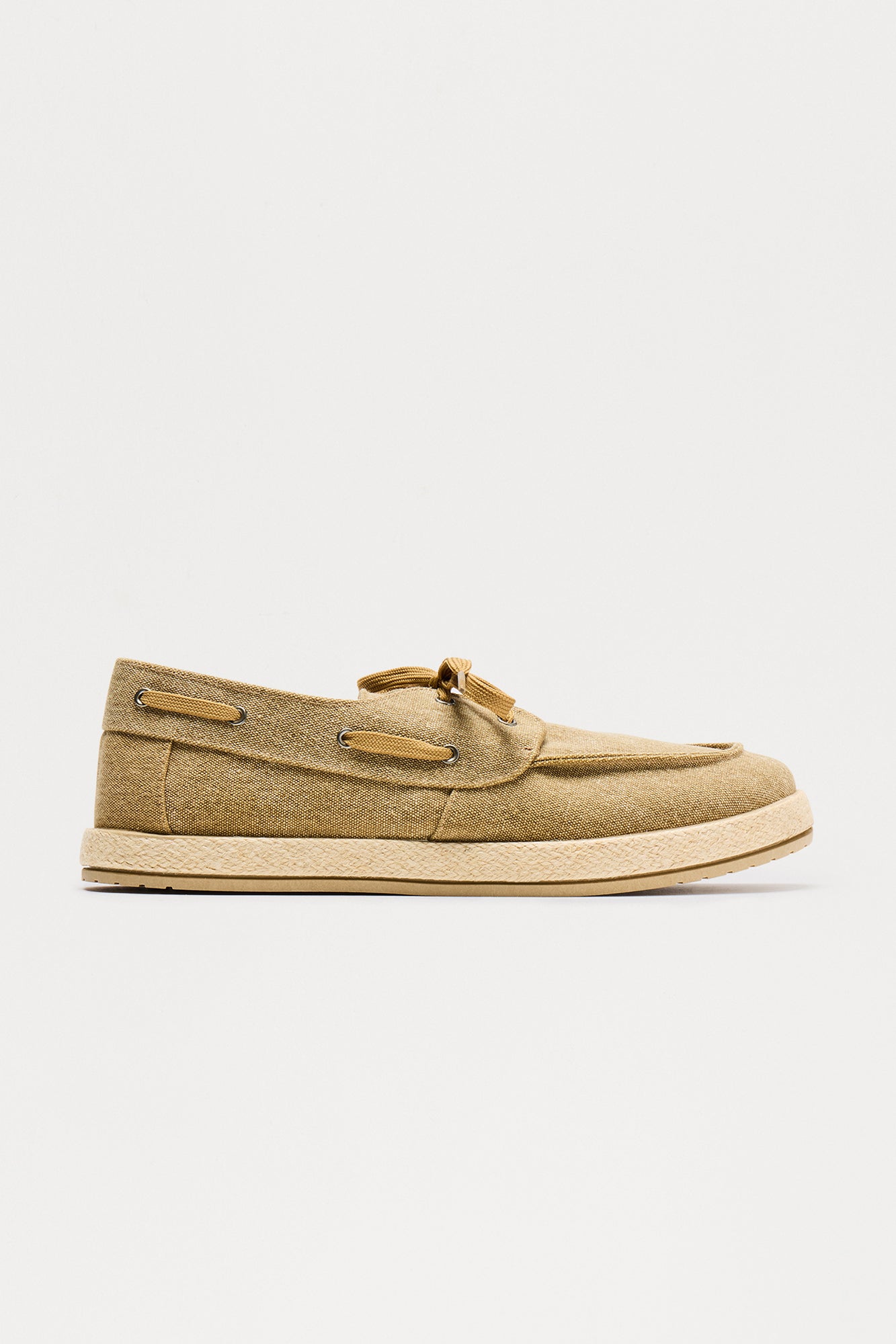 Canvas Boat Shoe Espadrilles - Taupe