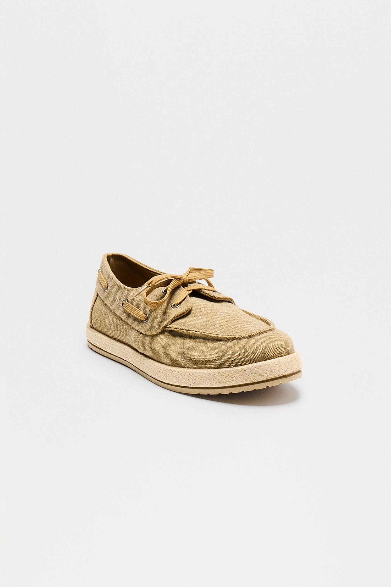 Canvas Boat Shoe Espadrilles - Taupe