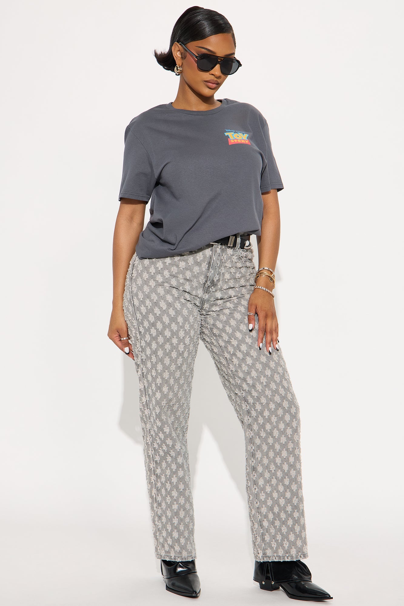 Toy Story Multi Hit Oversized Tee - Dark Grey