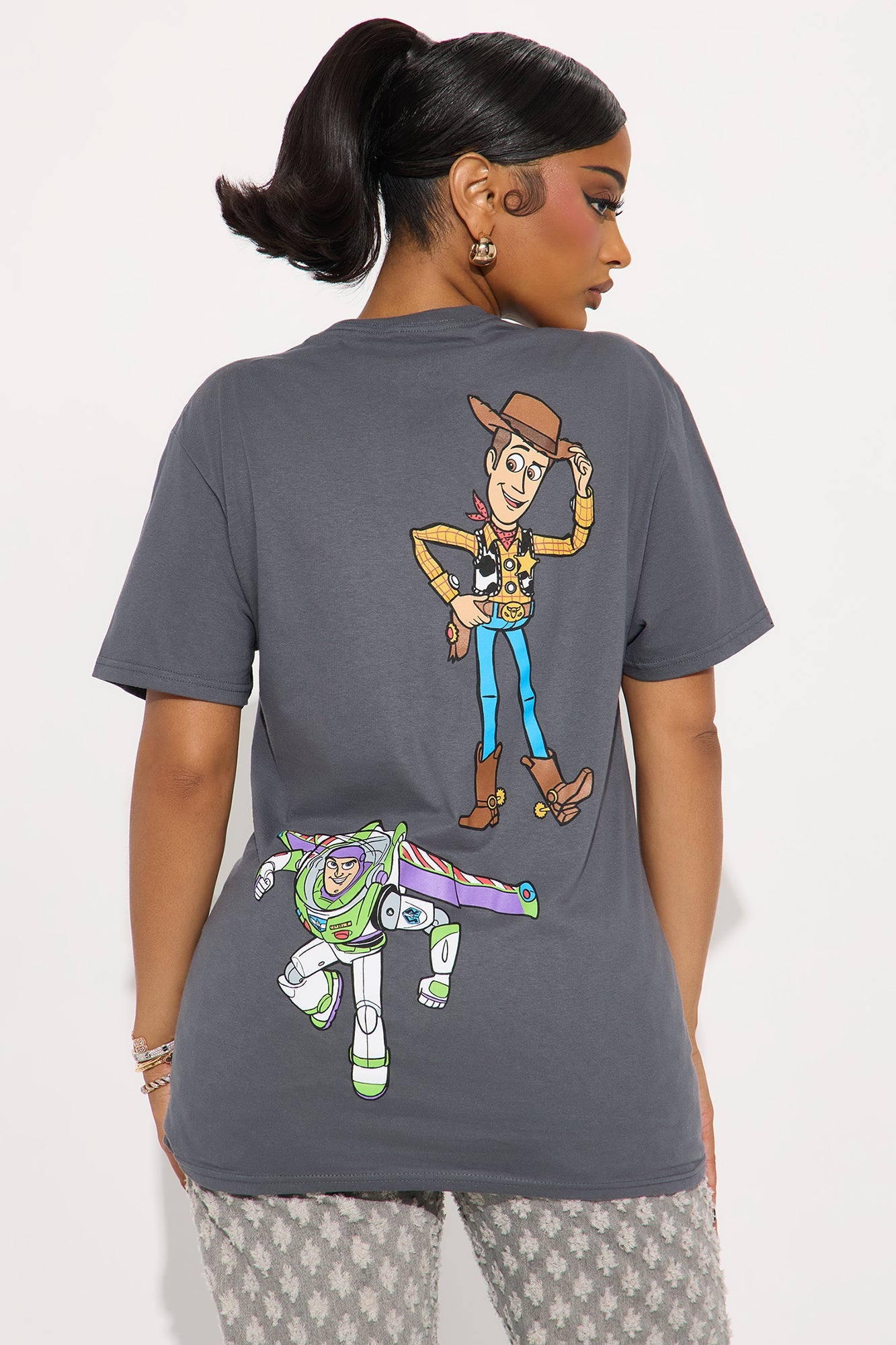 Toy Story Multi Hit Oversized Tee - Dark Grey