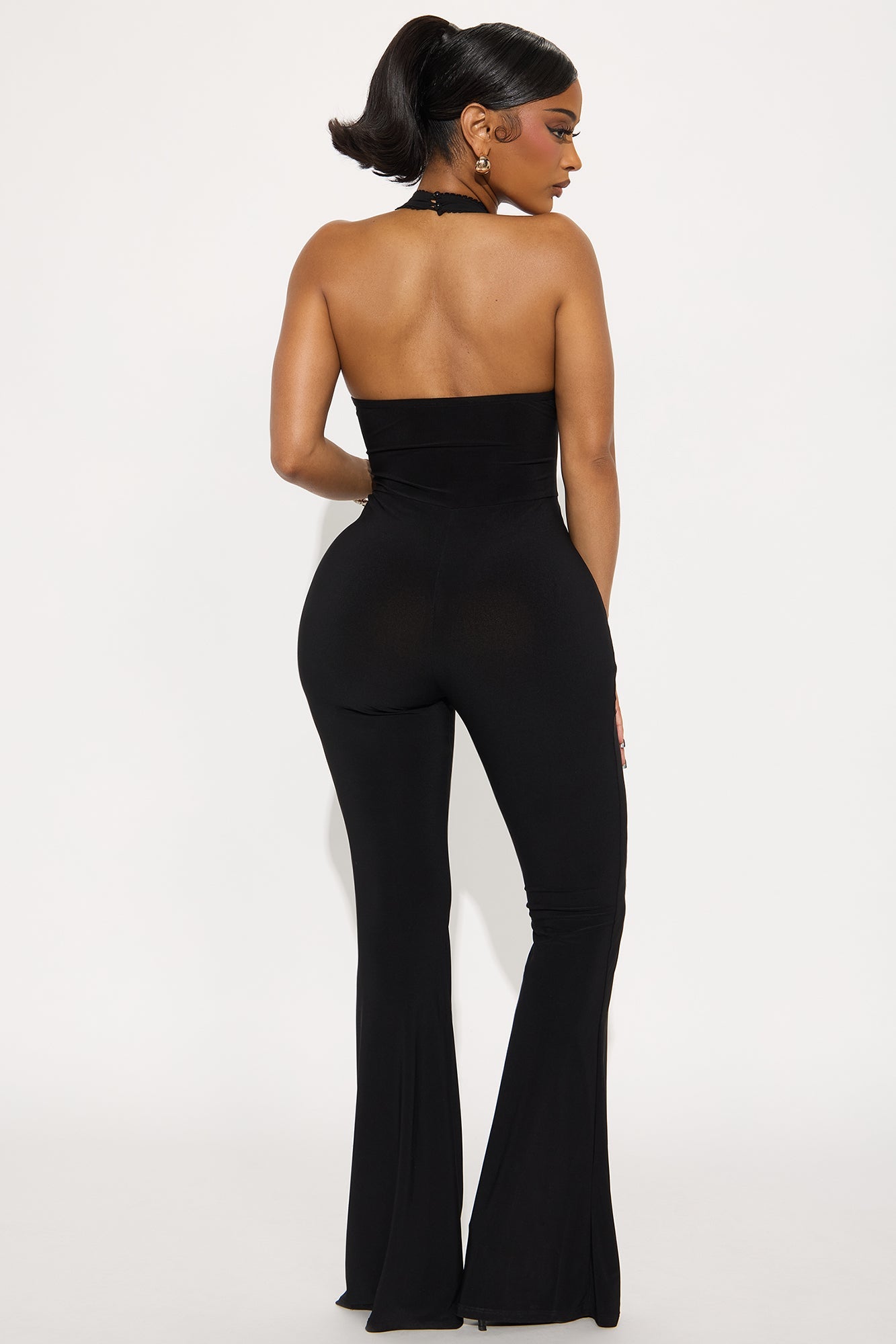 Ruth Halter Flare Leg Jumpsuit - Black