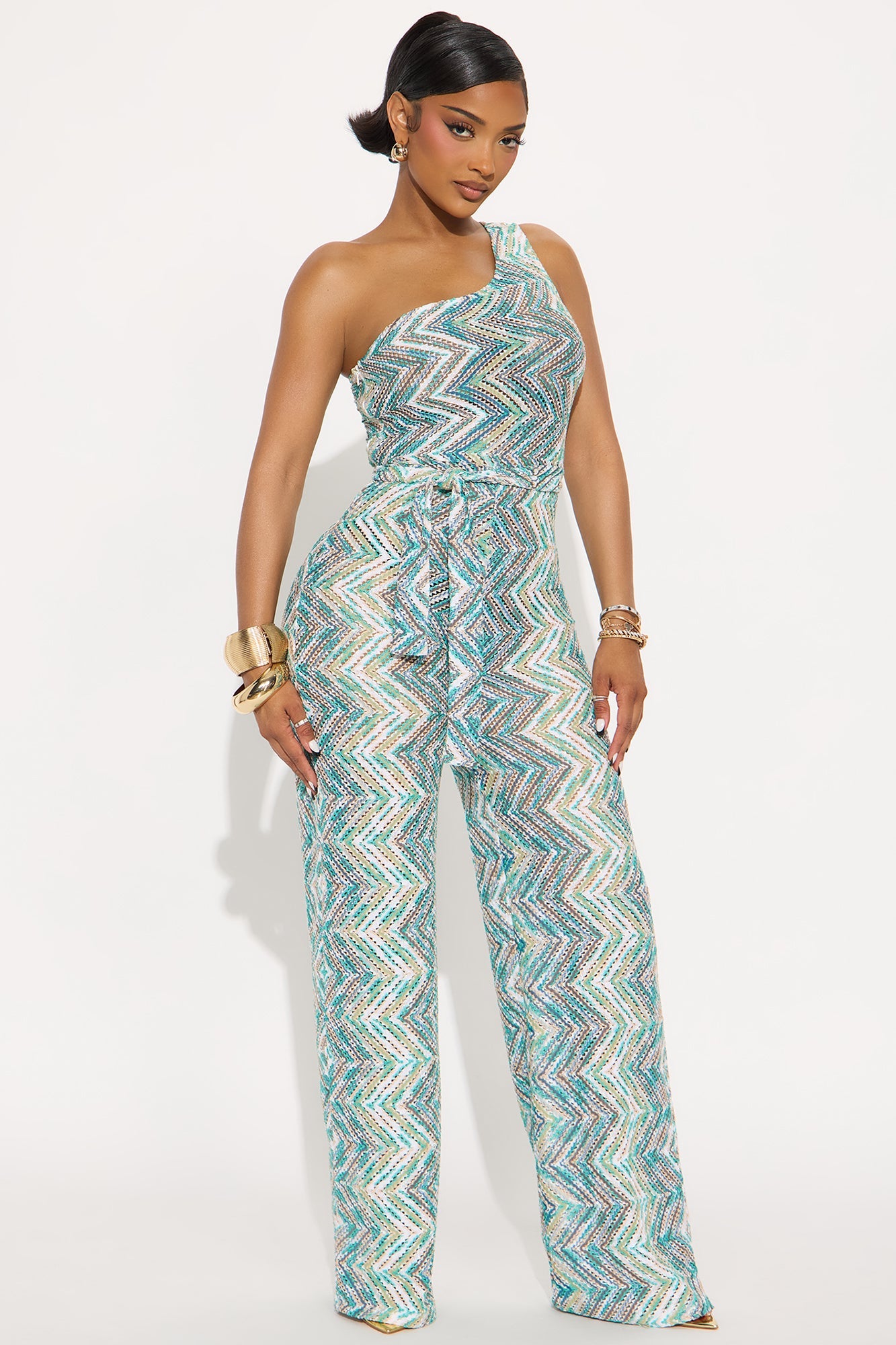Vivica Crochet Wide Leg Jumpsuit - Aqua/Combo
