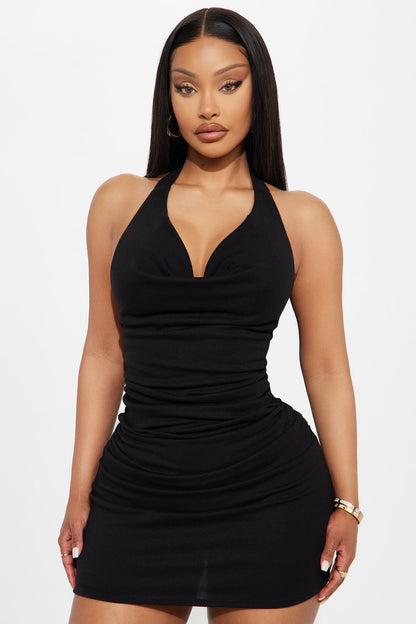 Jax Double Lined Mini Dress - Black