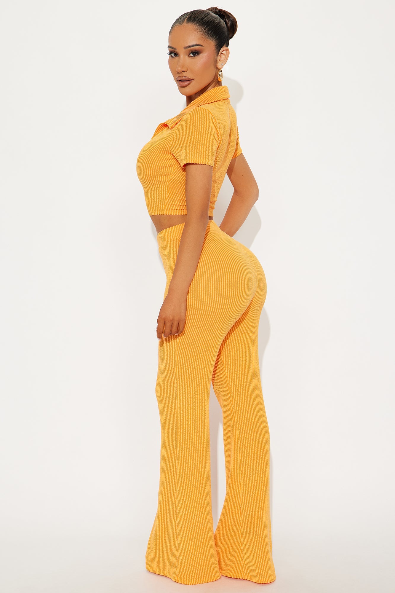 Josie Ribbed Pant Set - Orange