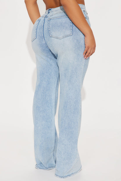 Tall Make My Day Stretch Wide Leg Jeans - Light Wash