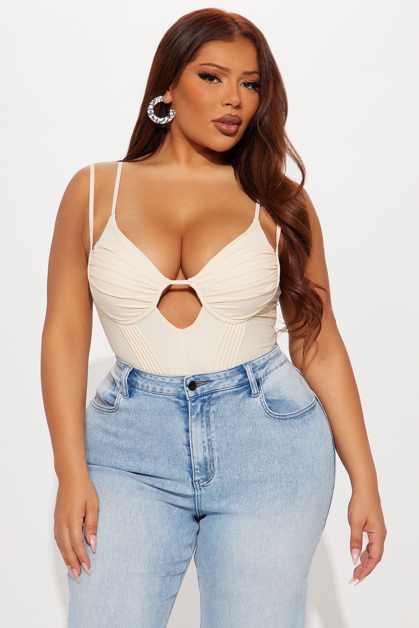 Signature Class Corset Bodysuit - Cream