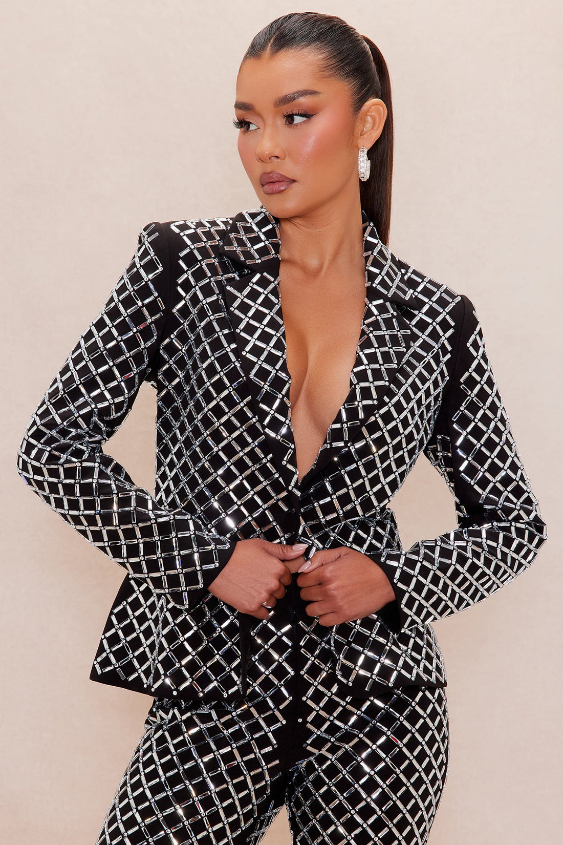 Koko Embellished Blazer - Black