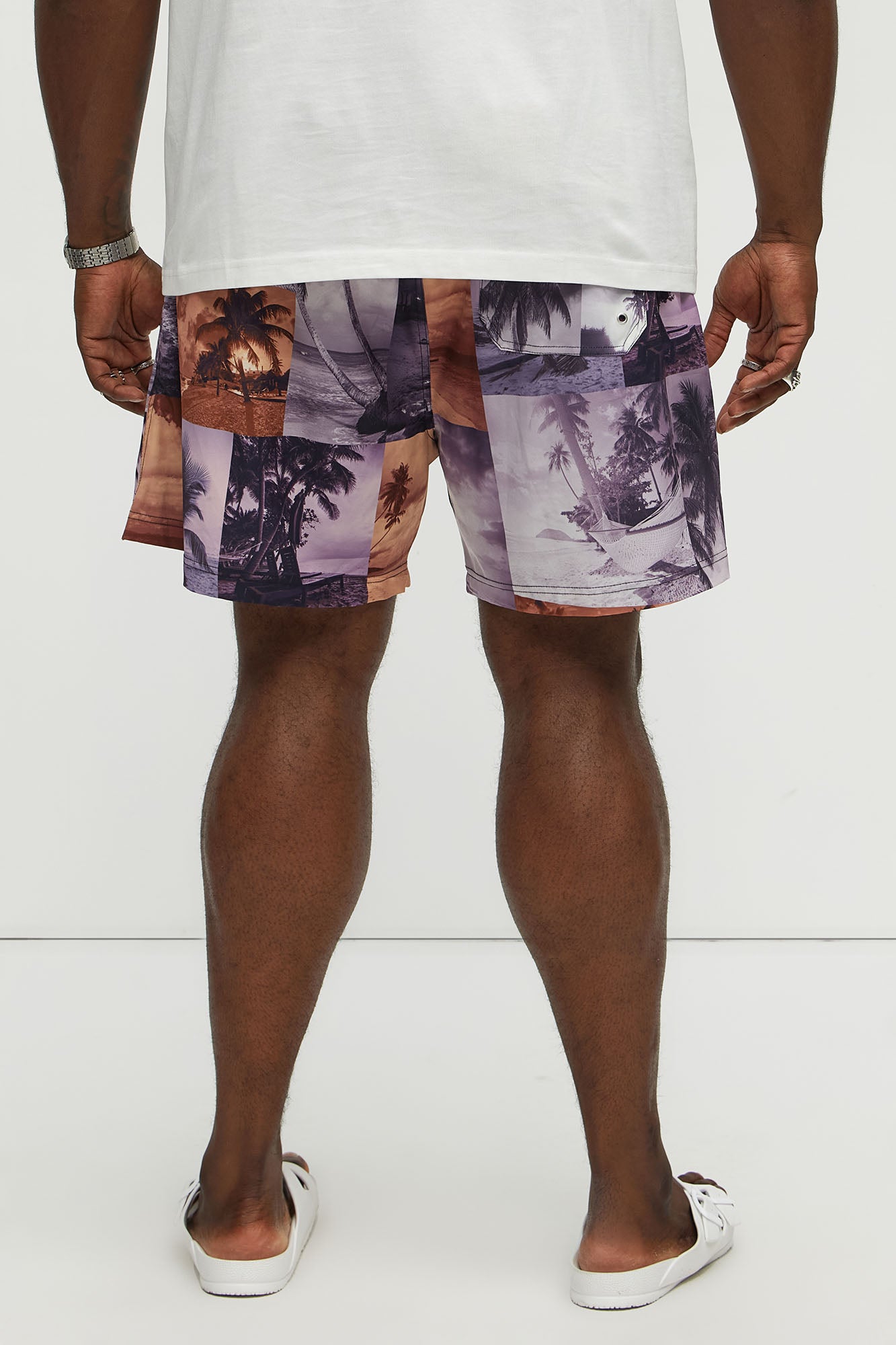 Tropical Focus Swim Mid Trunk - Brown/combo