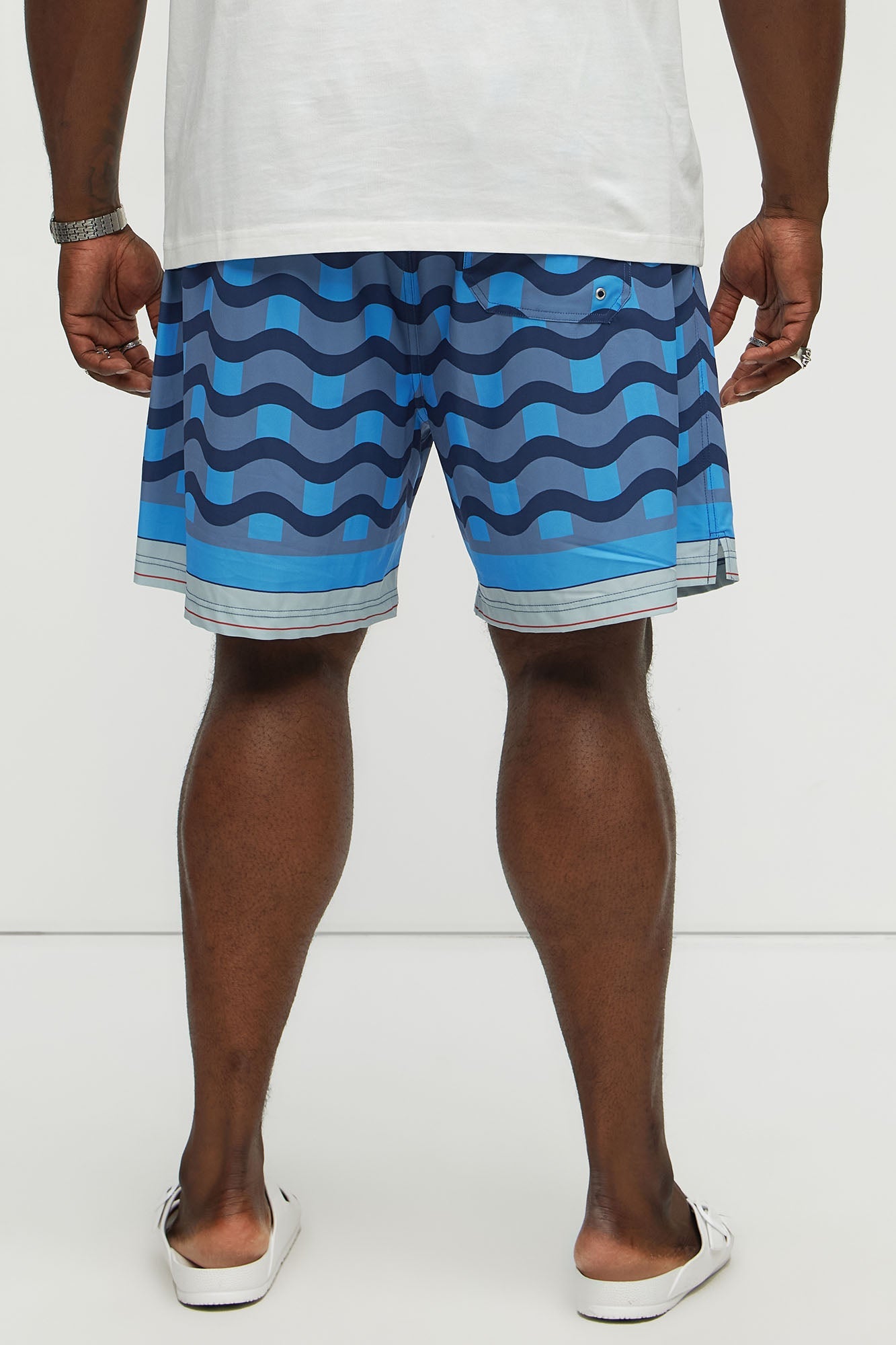 Sculpted Waves Printed Swim Classic Trunk - Blue