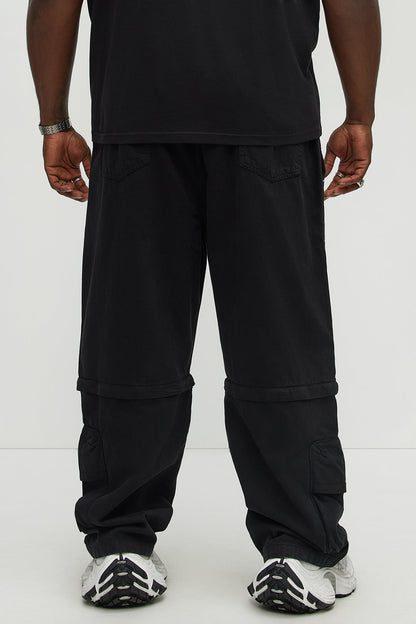 Maybe Next Time Zip Off Baggy Cargo Pants - Black