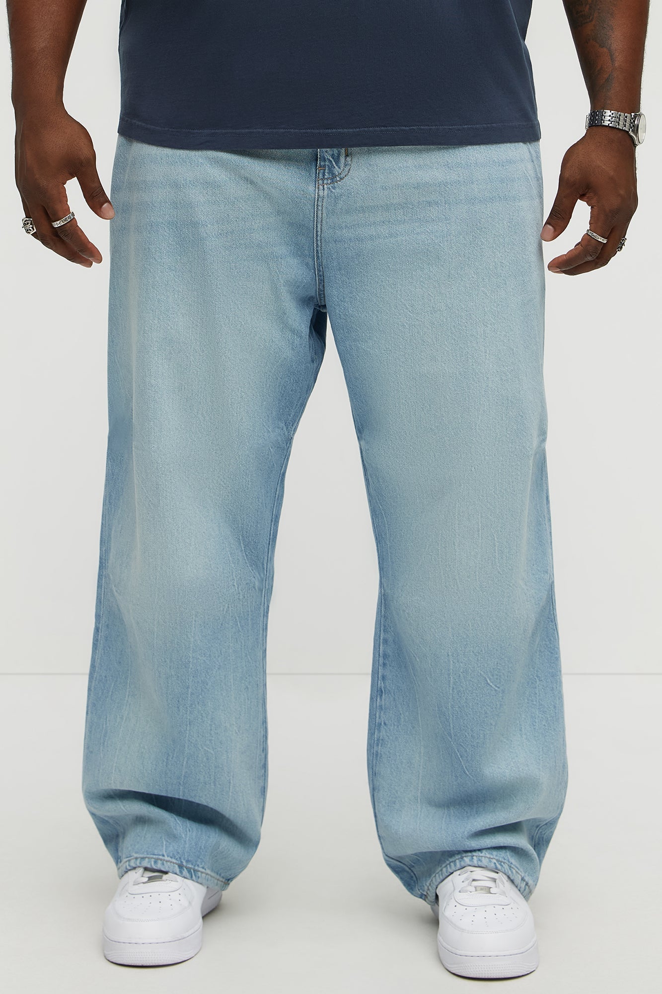 Seen Clean Baggy Jeans - Light Blue Wash