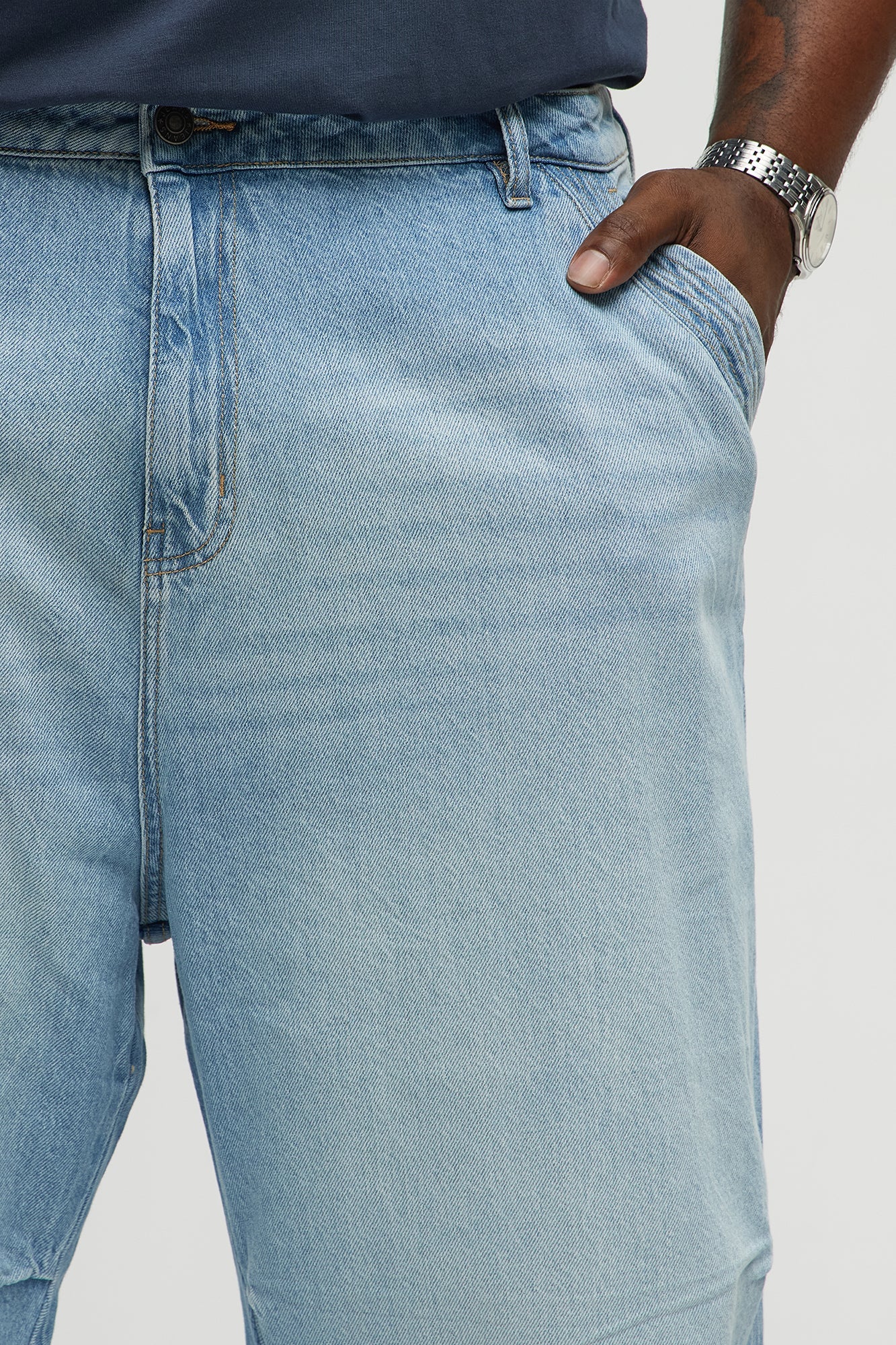 Seen Clean Baggy Jeans - Light Blue Wash