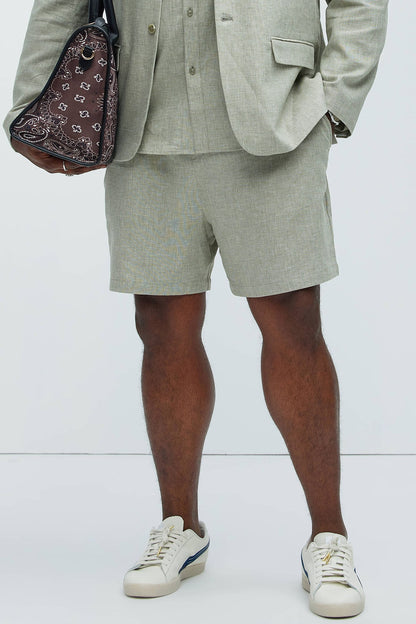 Bahamas Linen Shorts - Green