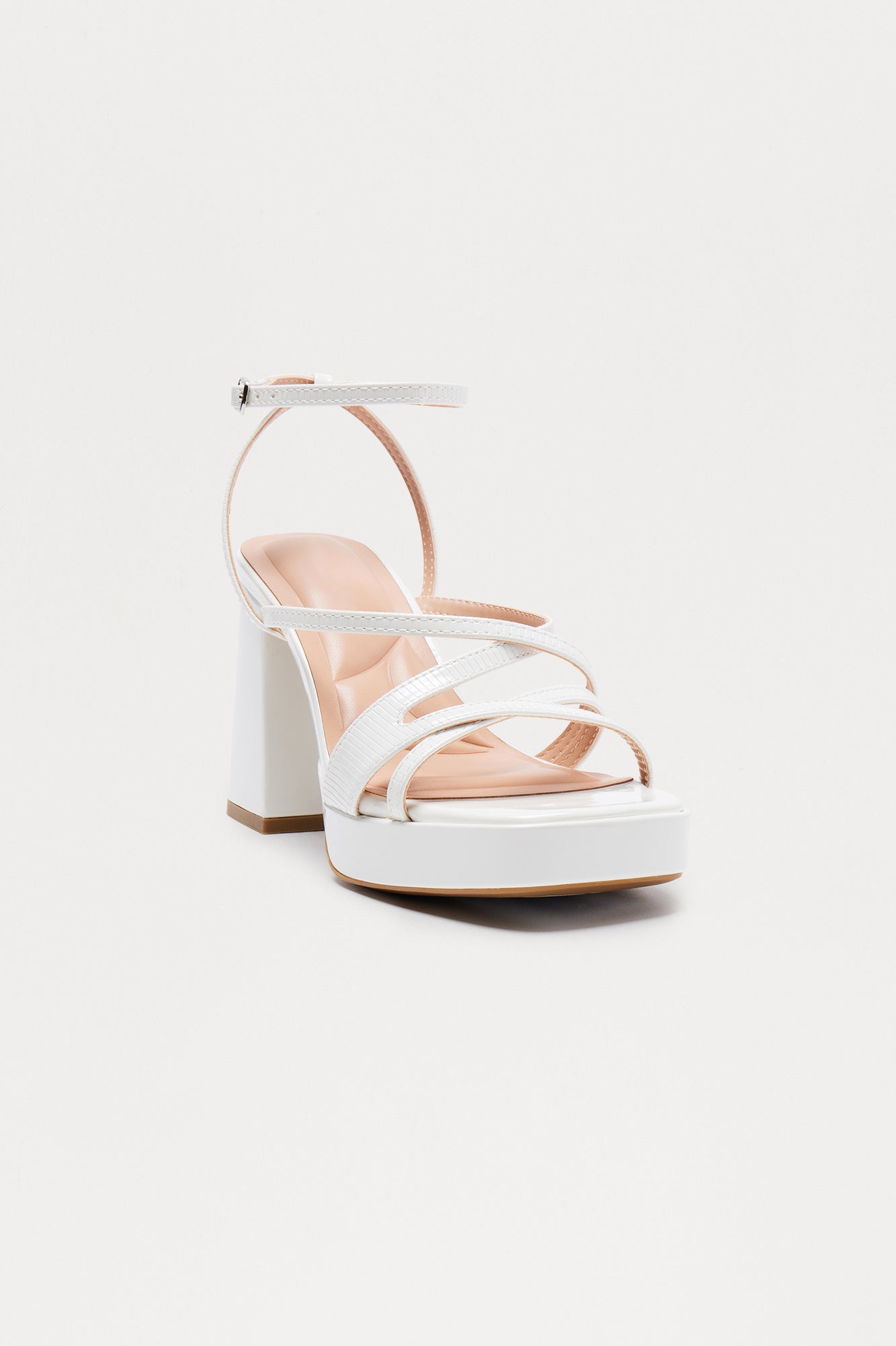 Jemmy Ankle Strap Heels - White