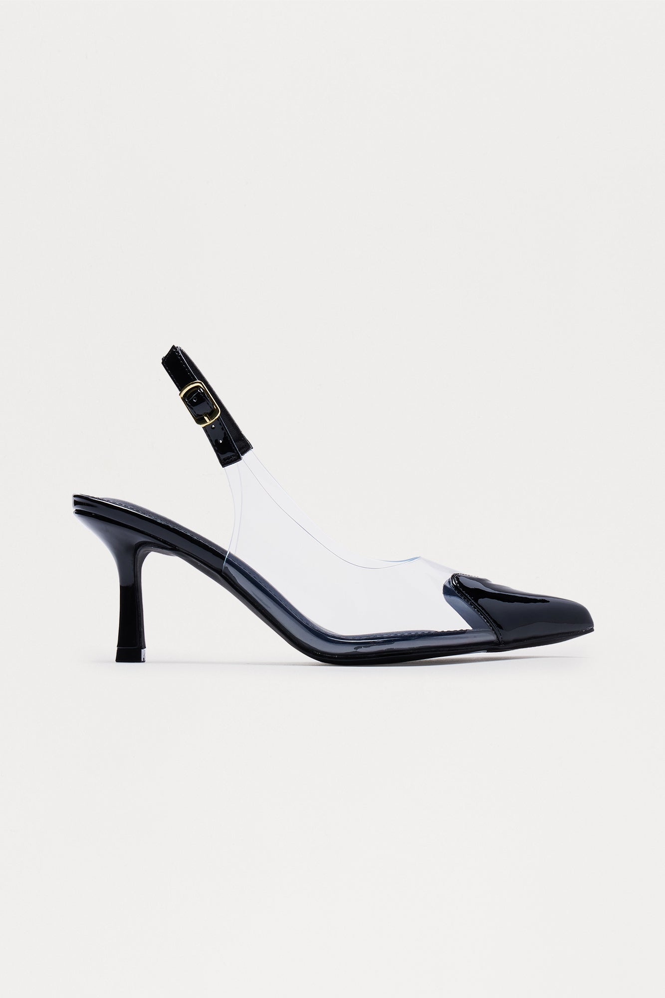 Heartfelt Clear Slingback Pumps - Black