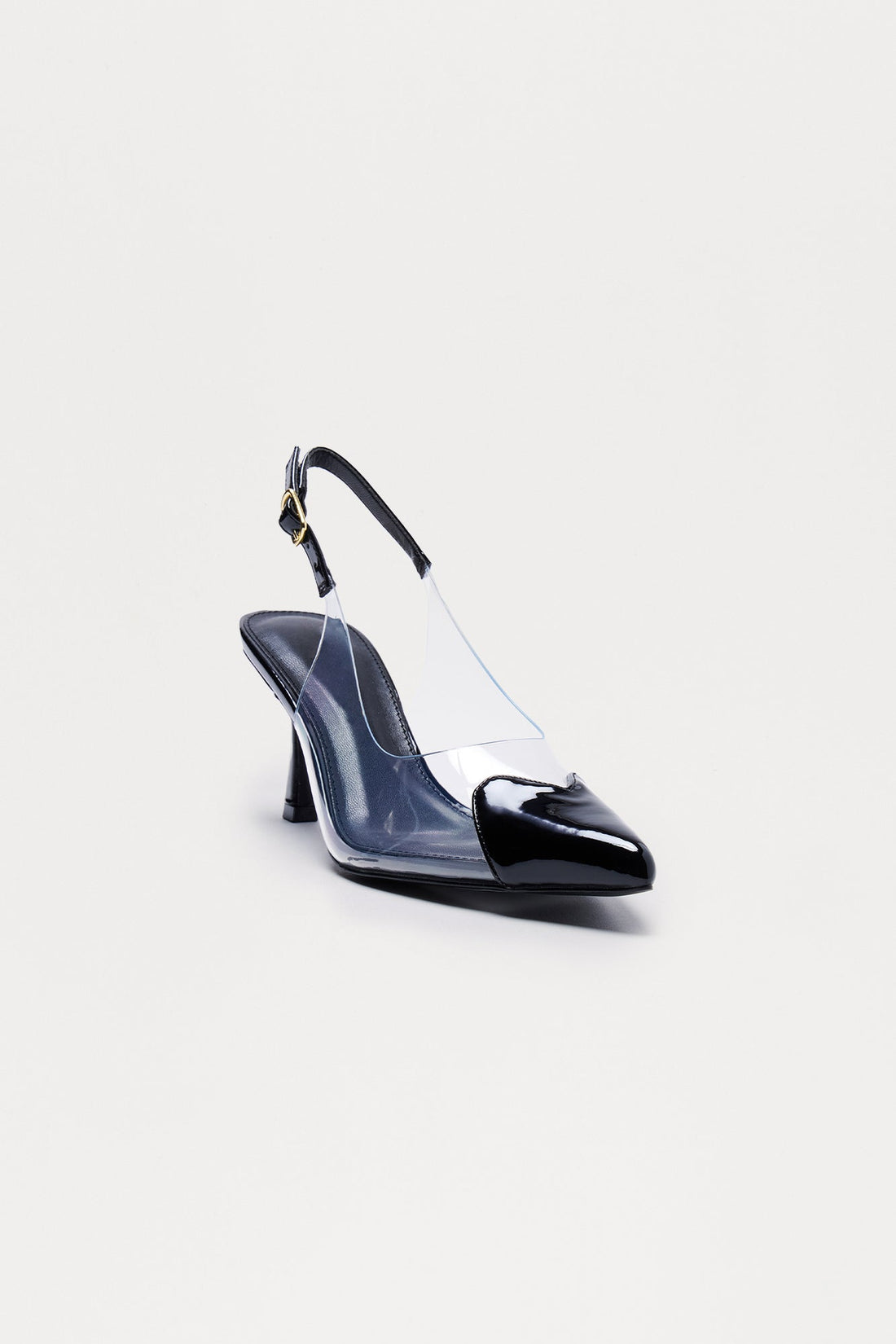 Heartfelt Clear Slingback Pumps - Black