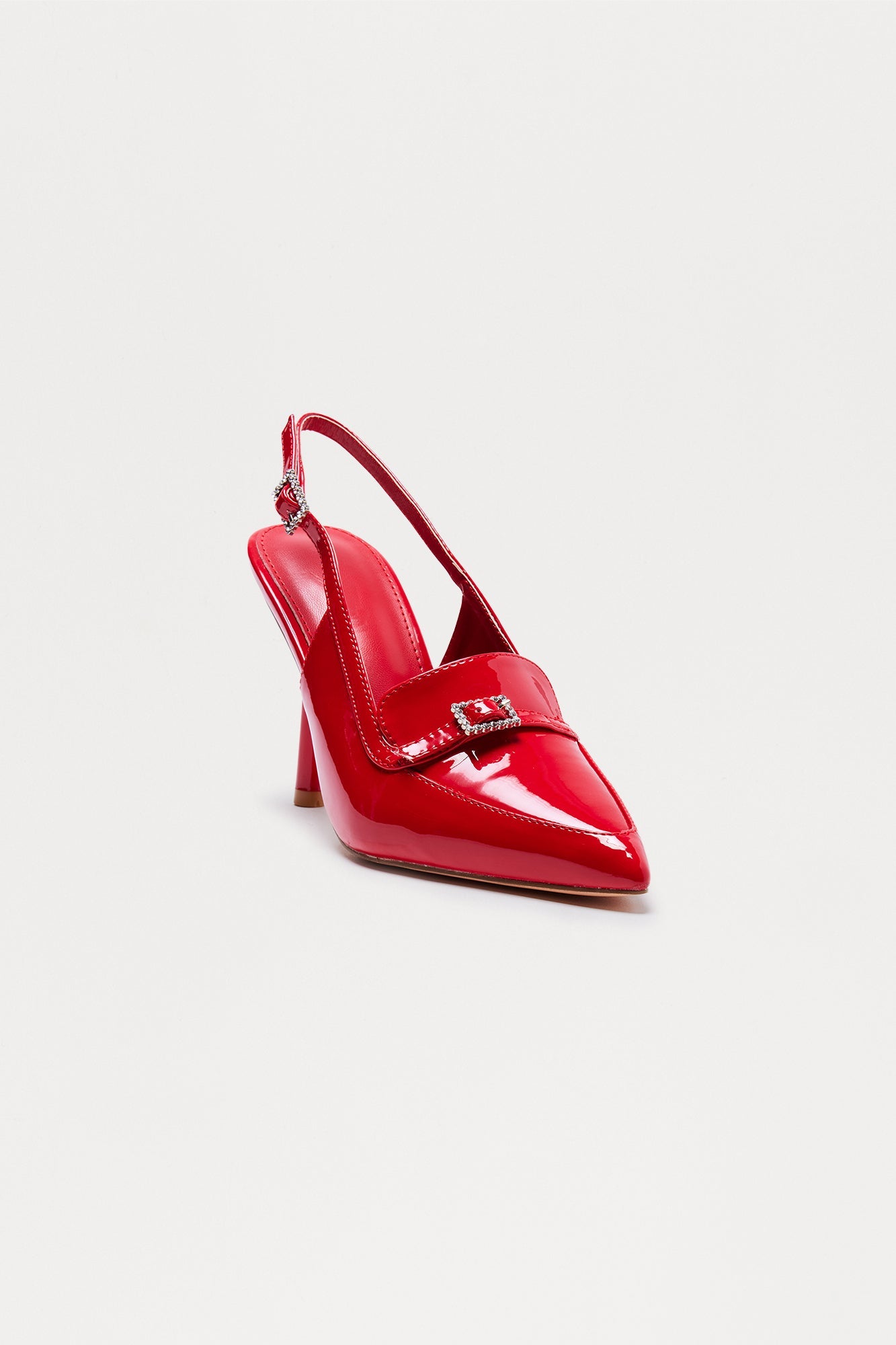 Thiago Buckle Slingback Stiletto Pumps - Red