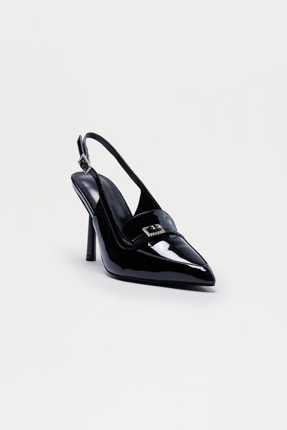 Thiago Buckle Slingback Stiletto Pumps - Black