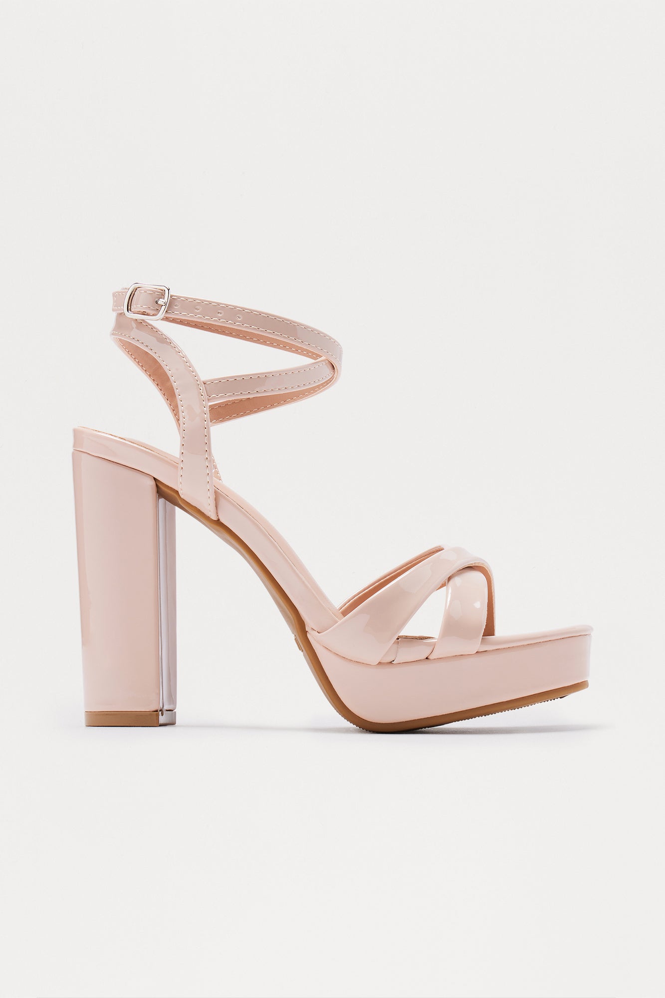 Hope Faux Patent Heels - Beige