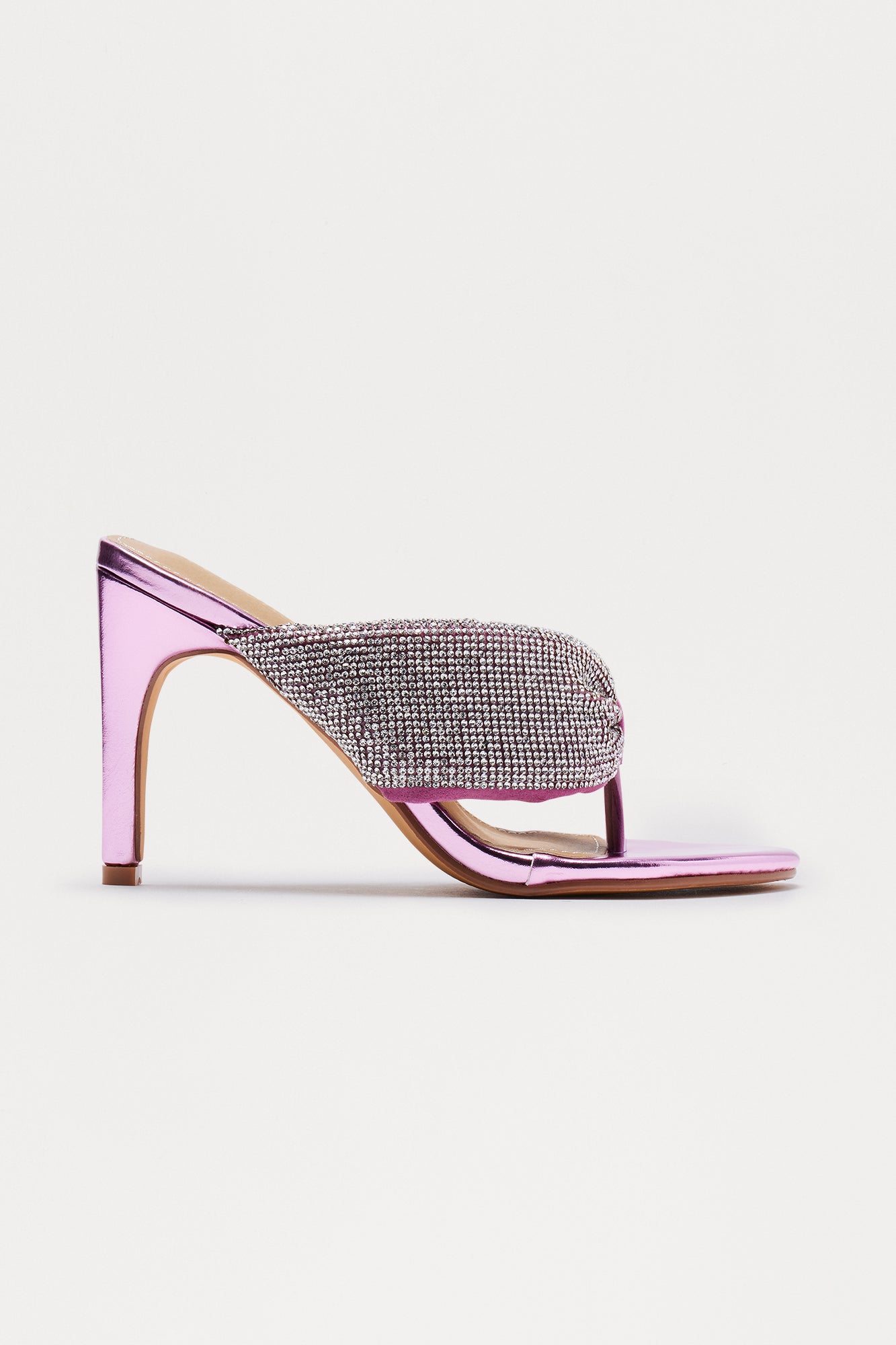Rowie Rhinestone Thong Heels - Pink