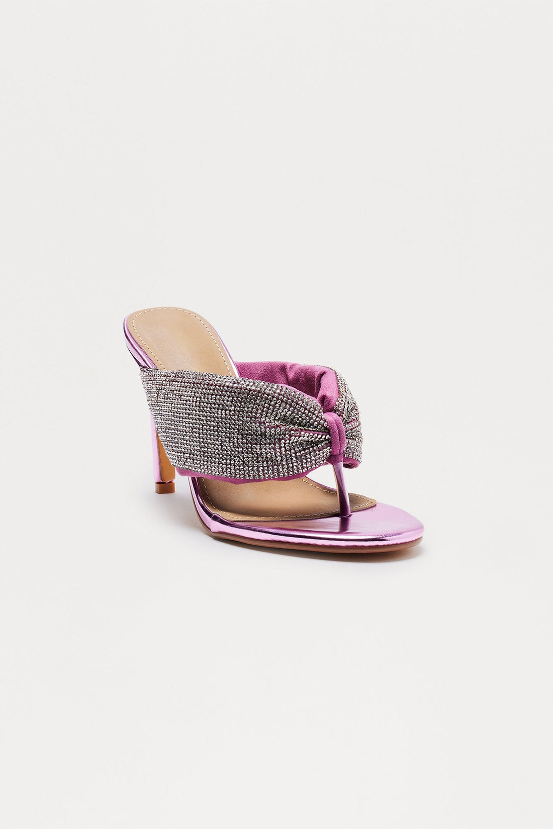 Rowie Rhinestone Thong Heels - Pink