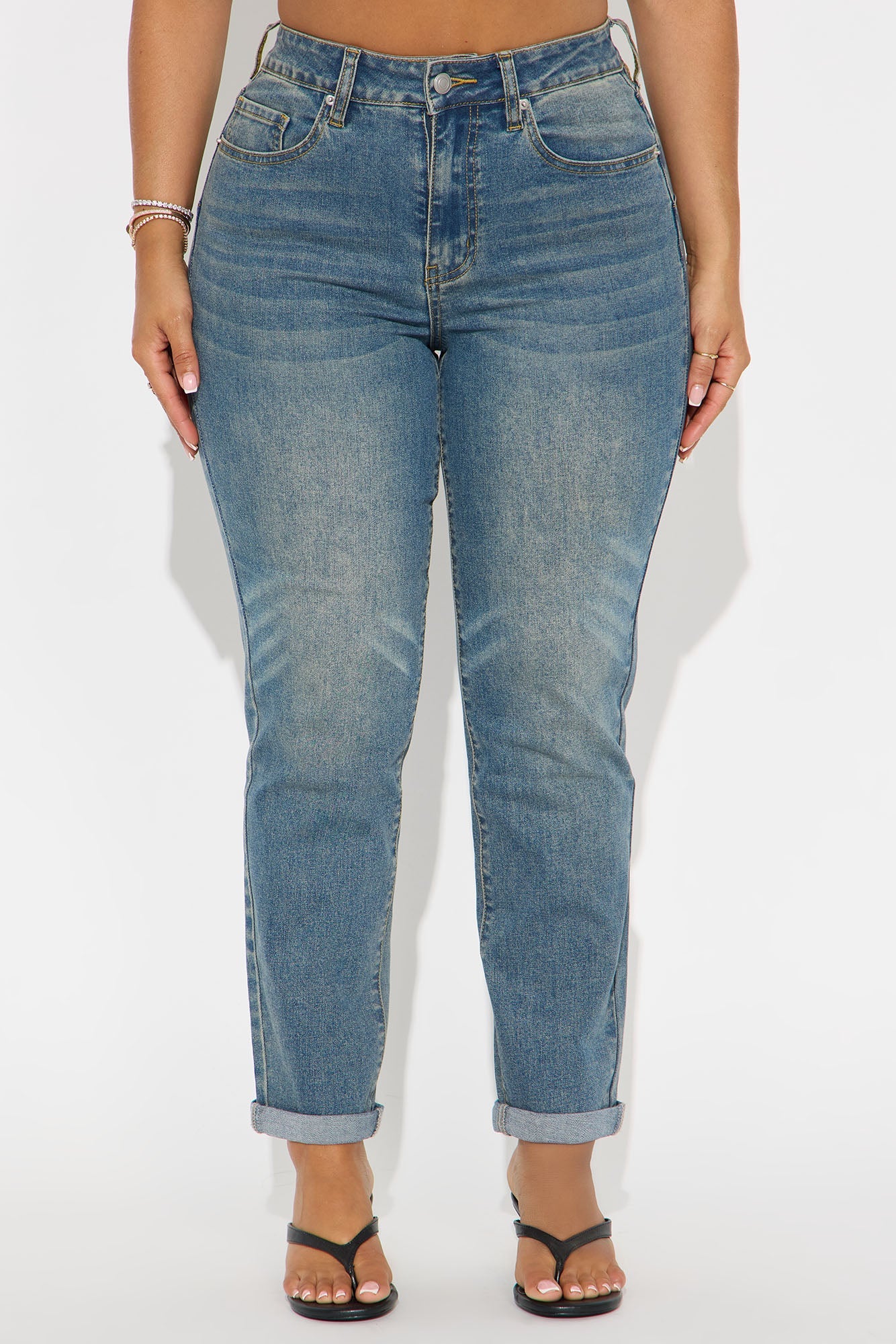 Clara Super Stretch Sculpting Mom Jeans - Vintage Wash