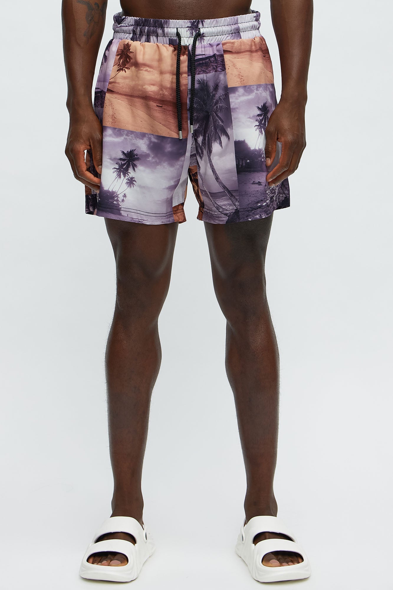 Tropical Focus Swim Mid Trunk - Brown/combo