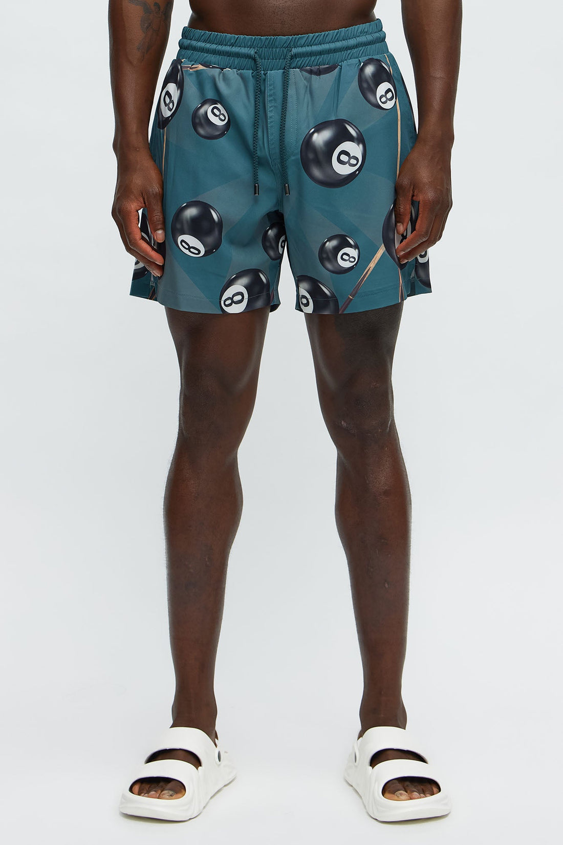 8-Ball Surf Printed Swim Mid Trunk - Green/combo