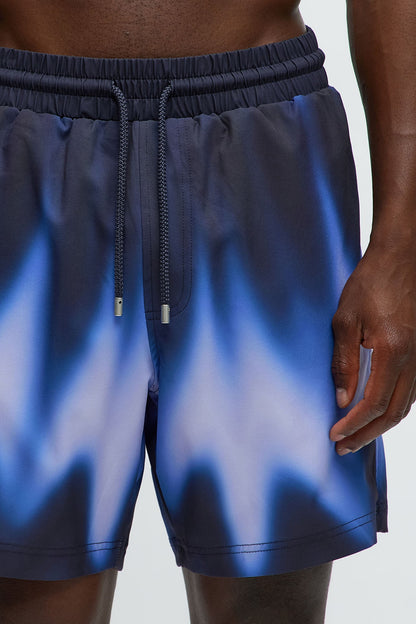 Echo Wave Swim Classic Trunk - Black/Blue