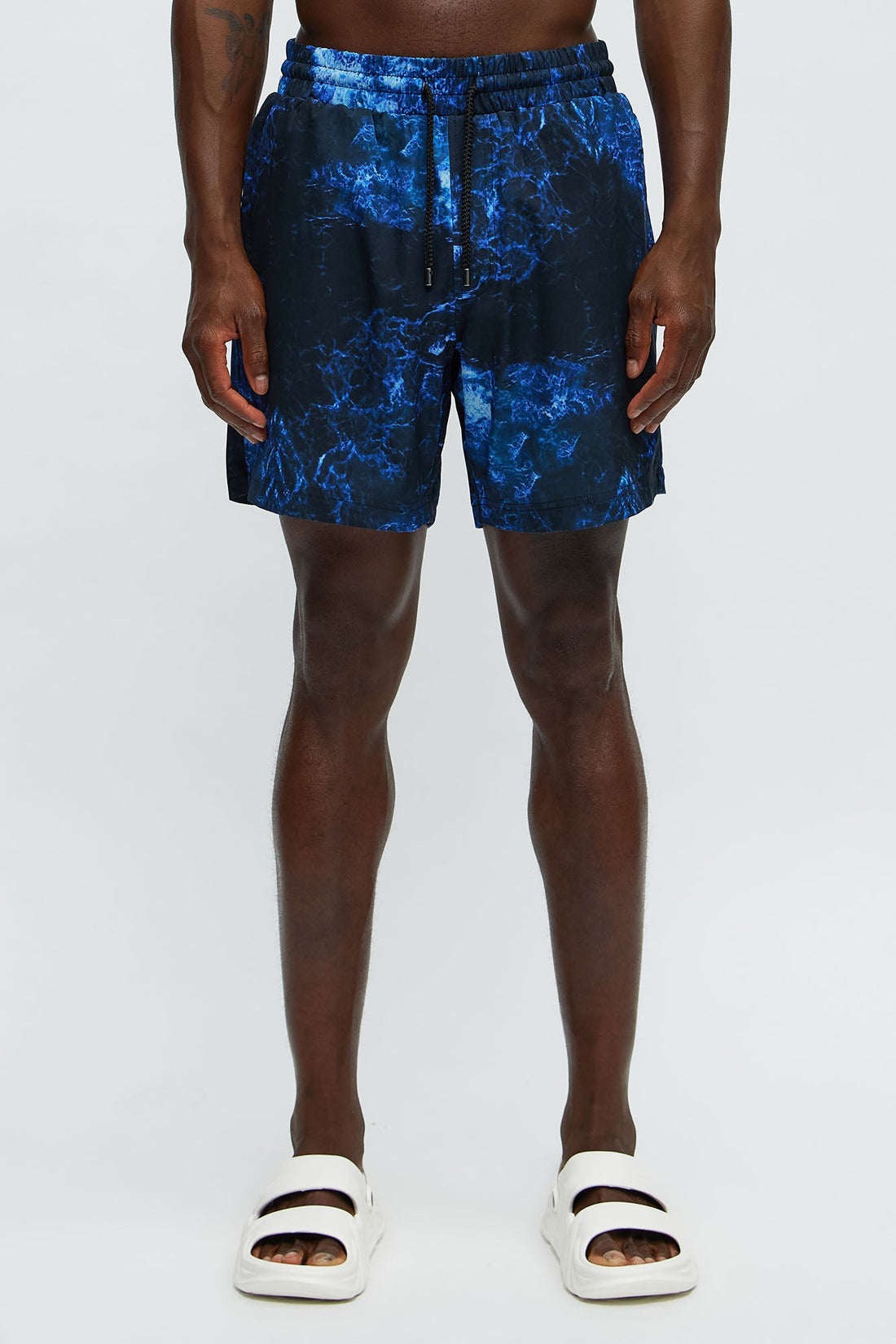 Midnight Tide Printed Swim Classic Trunk - Black/Blue