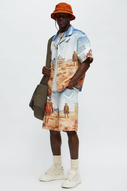 Stand Off Relaxed Denim Shorts - Multi Color