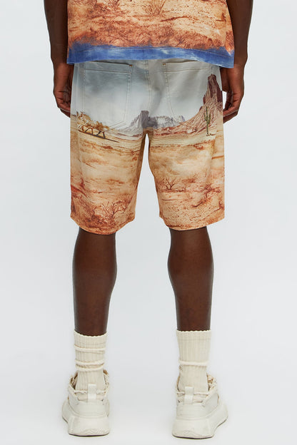Stand Off Relaxed Denim Shorts - Multi Color