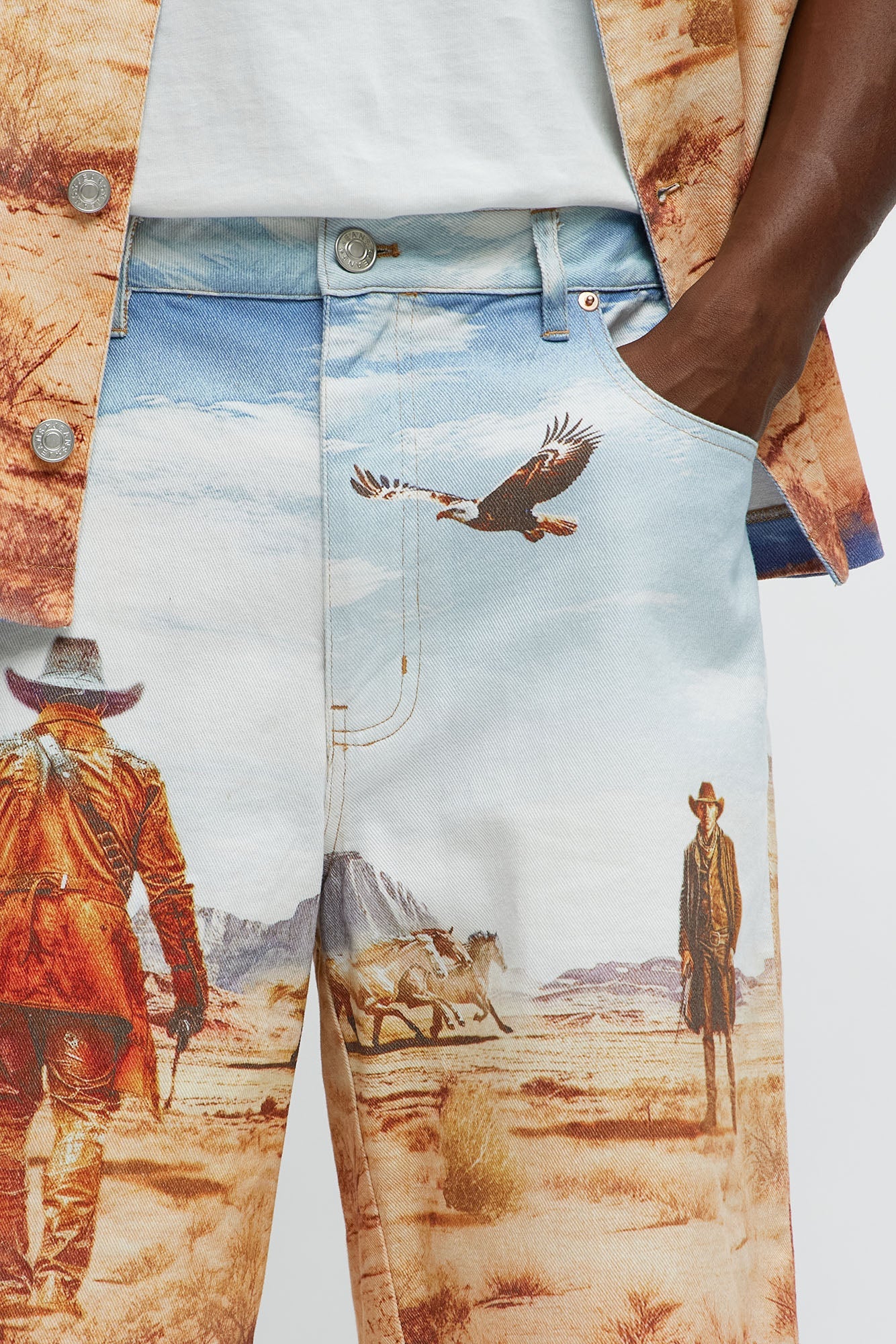 Stand Off Relaxed Denim Shorts - Multi Color