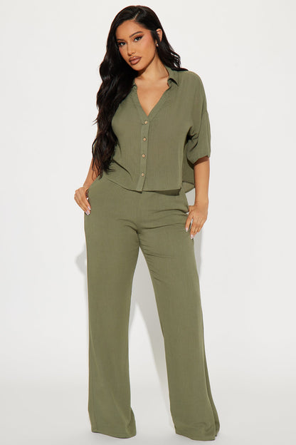 Greece Fantasy Pant Set - Olive