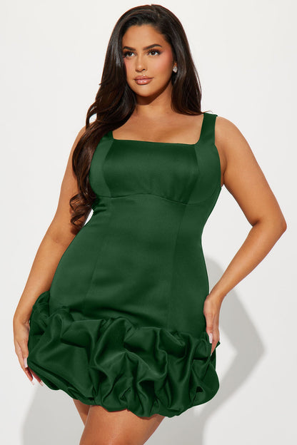 Sienna Satin Mini Dress - Kelly Green