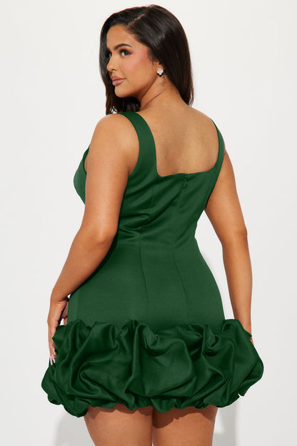 Sienna Satin Mini Dress - Kelly Green