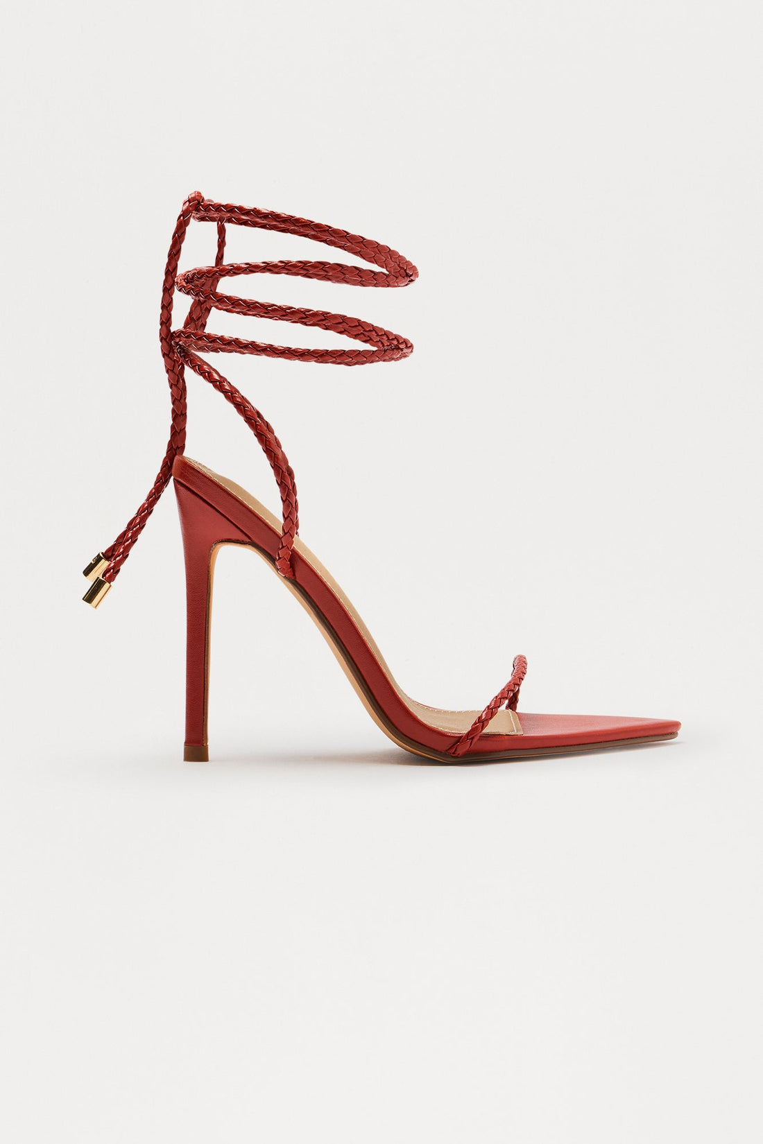 Zayn Wrap Up Stiletto Heels - Rust