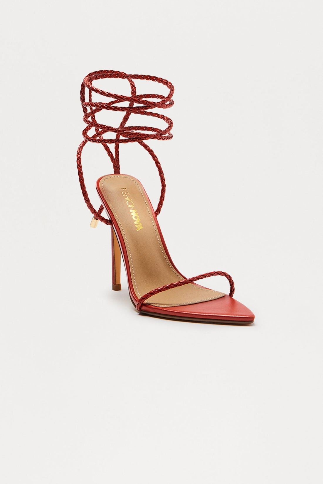 Zayn Wrap Up Stiletto Heels - Rust