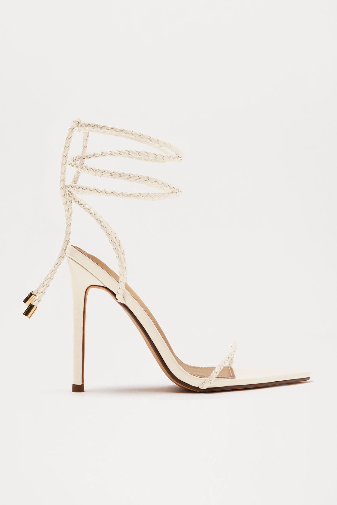 Zayn Wrap Up Stiletto Heels - Cream