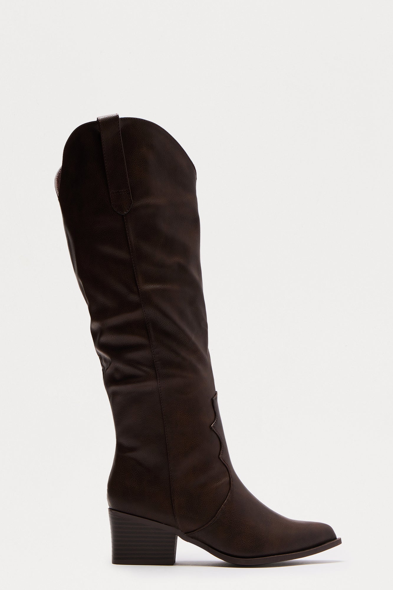 Camper Knee High Cowboy Boots - Brown