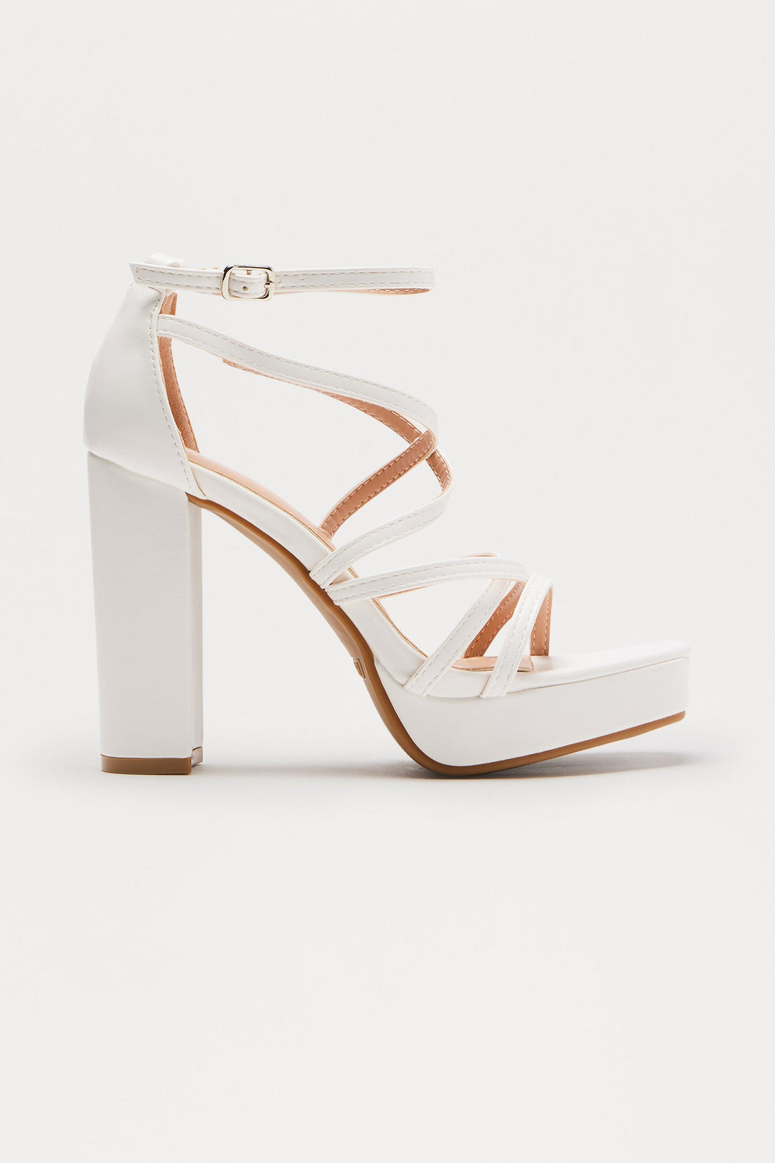 Cadel Faux Leather Heels - White