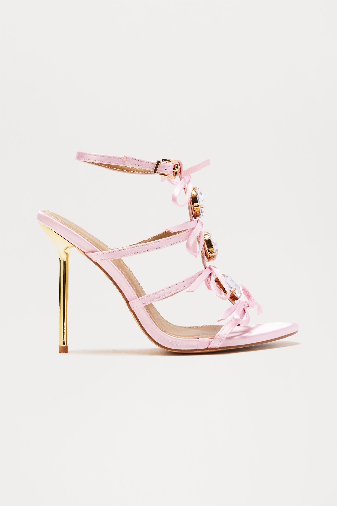 Orianna Jewel Bow Stiletto Heels - Pink
