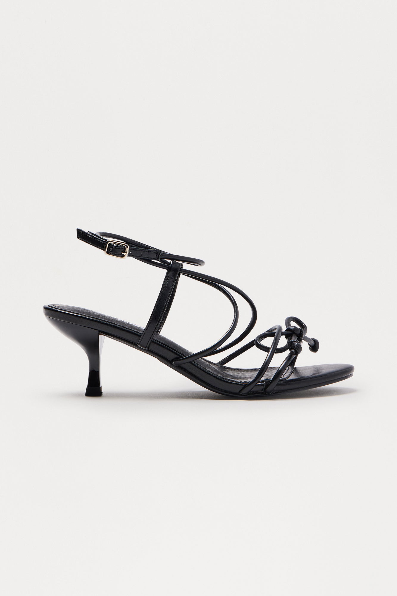 Bexie Bow Ankle Strap Heels - Black
