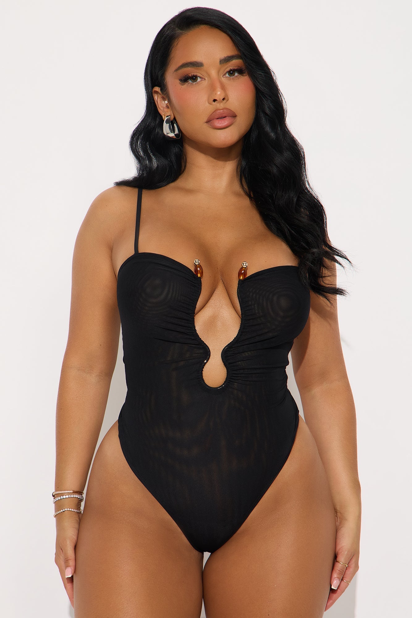 Let Loose Mesh Bodysuit - Black