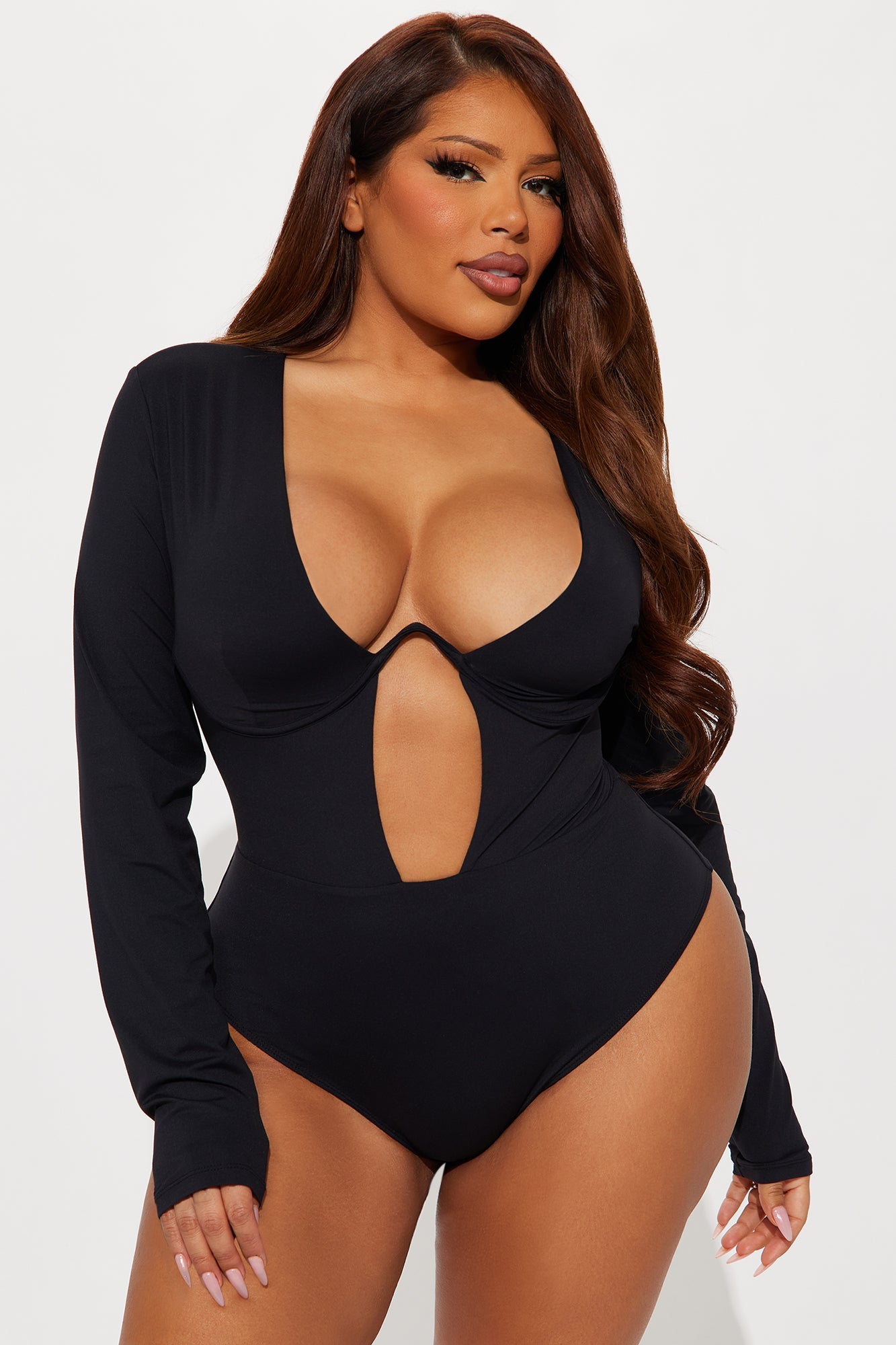 Eliza Long Sleeve Bodysuit - Black