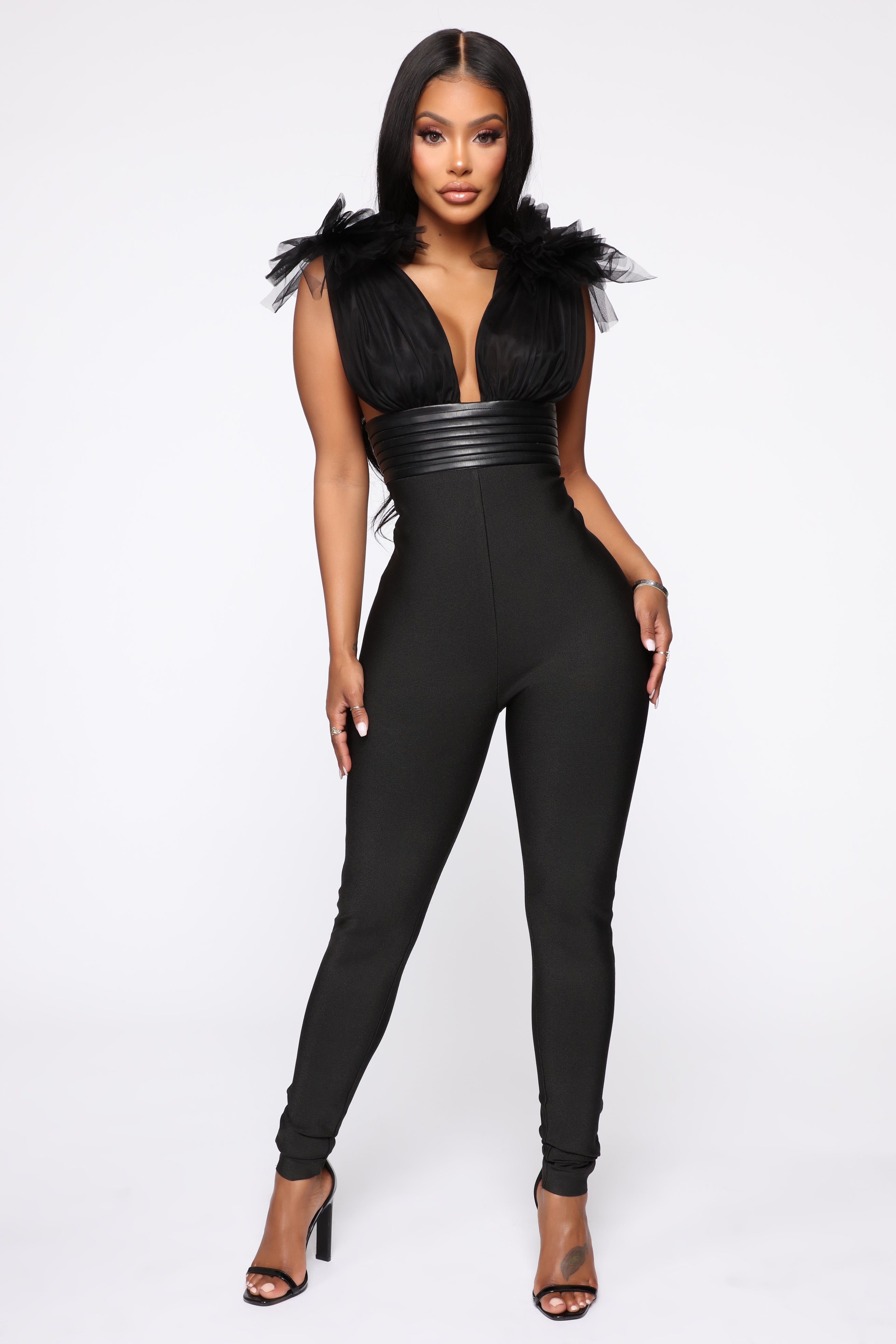 Editorial Bandage Jumpsuit - Black