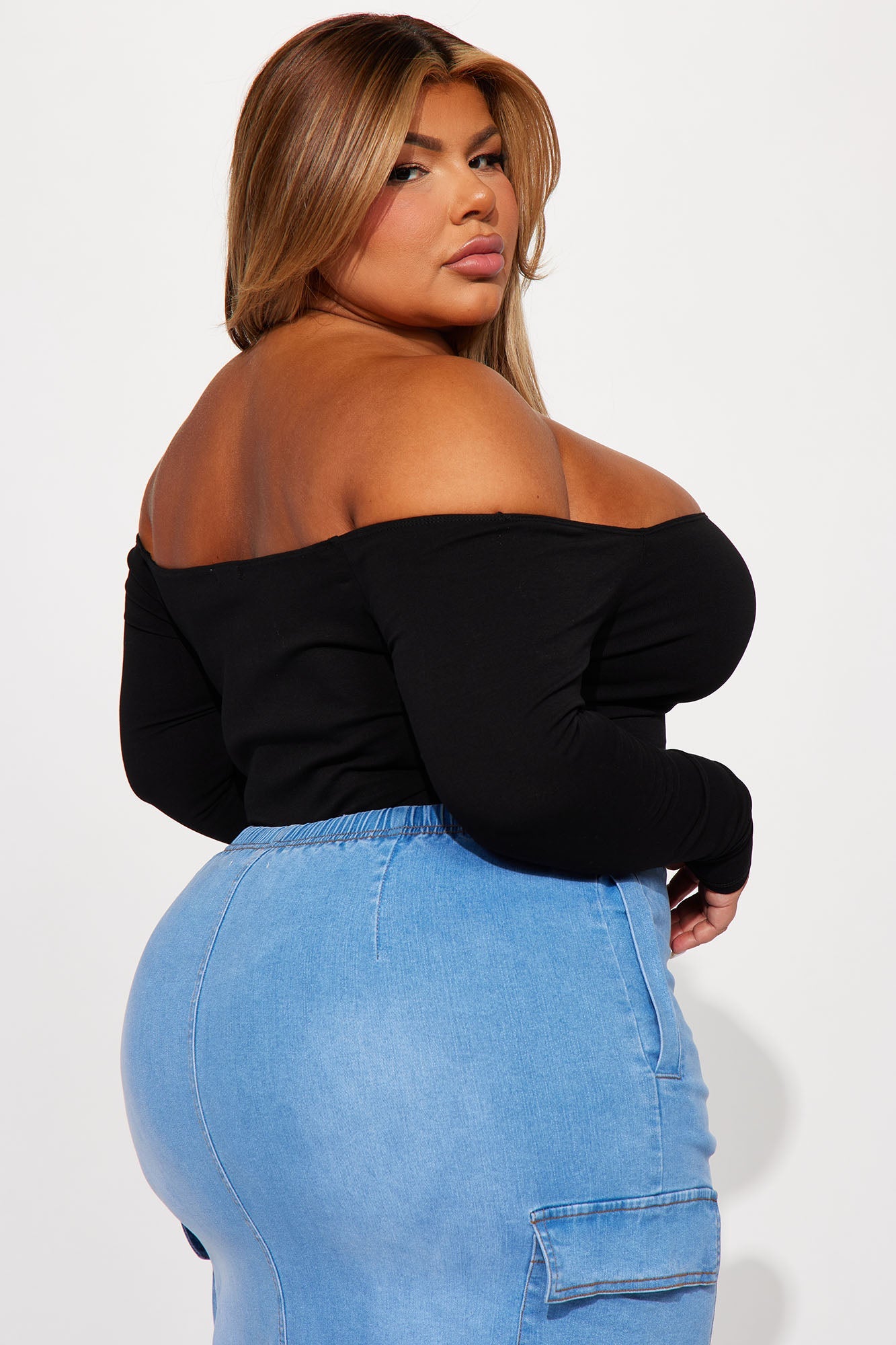 Kelly Off Shoulder Bodysuit - Black