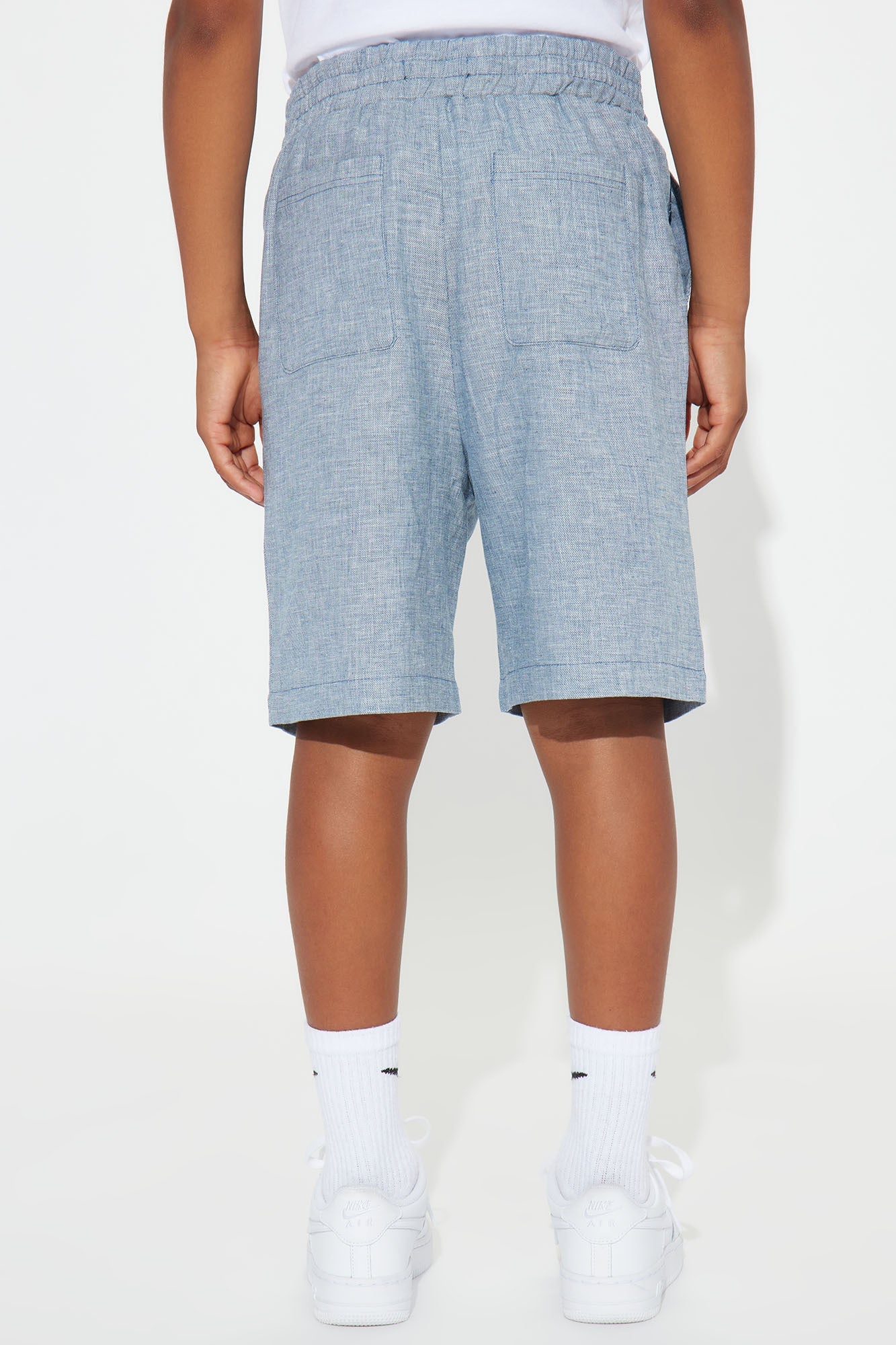 Mini Bahamas Resort Linen Shorts - Blue
