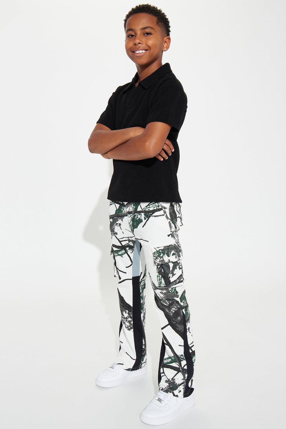 Mini Cairo Textured Polo - Black