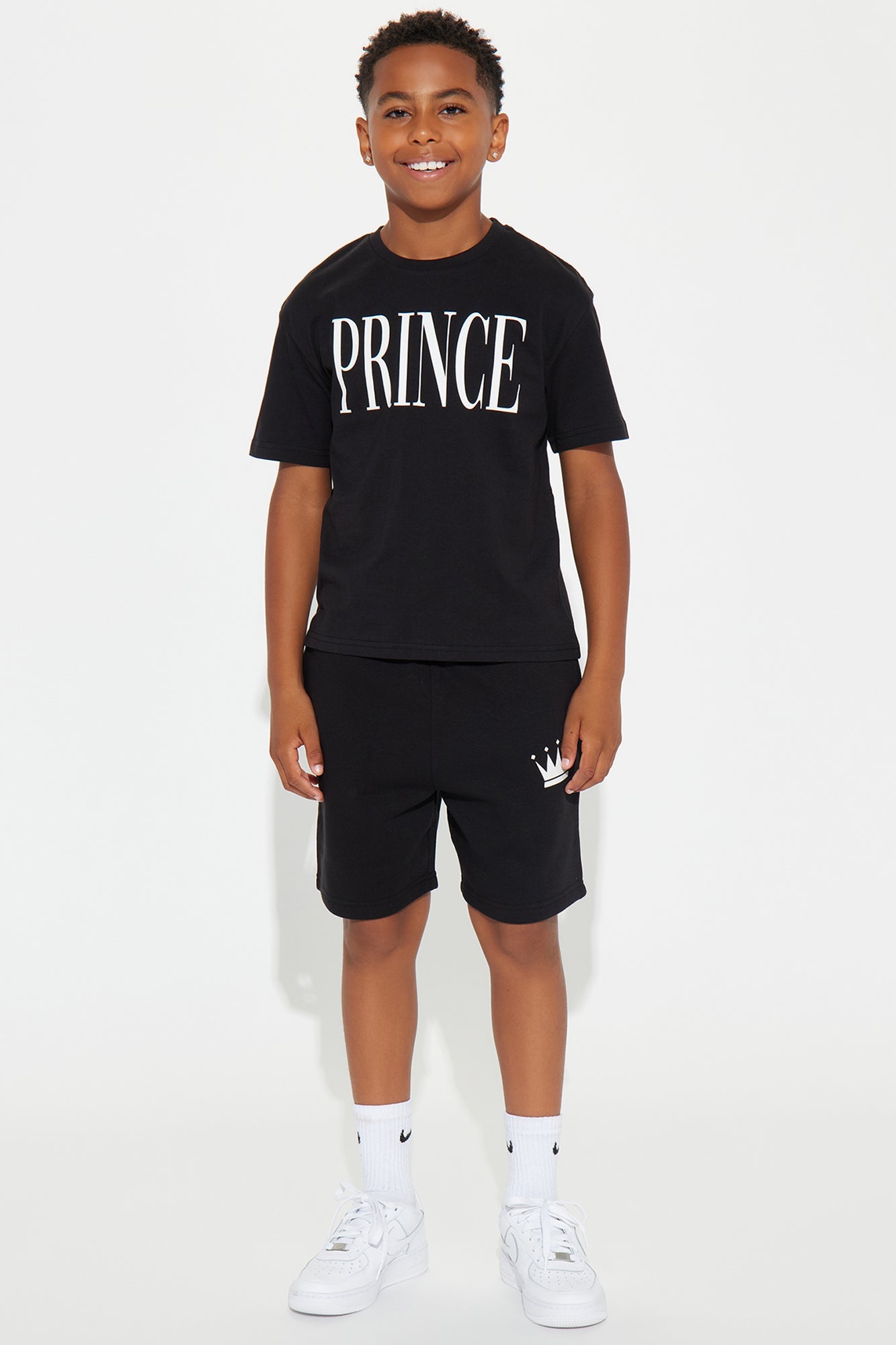 Family Goals Mini Prince Short Set - Black